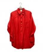 Yohji Yamamoto pour hommeヨウジヤマモト プールオム）の古着「ロングデザインシャツ」｜レッド