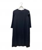 23区ニジュウサンク）の古着「ウールジョーゼット Aライン ワンピース」｜ネイビー