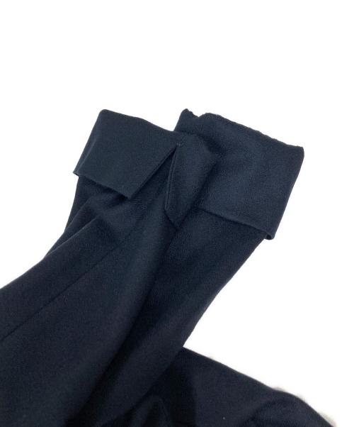 23区（ニジュウサンク）23区 (ニジュウサンク) ウールジョーゼット Aライン ワンピース ネイビー サイズ:36の古着・服飾アイテム