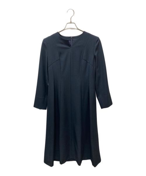 UNTITLED（アンタイトル）UNTITLED (アンタイトル) スリットネックフレアワンピース ネイビー サイズ:Mの古着・服飾アイテム
