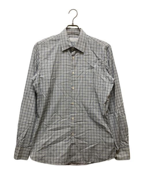 PRADA（プラダ）PRADA (プラダ) チェックシャツ ブルー サイズ:39の古着・服飾アイテム