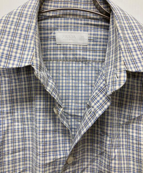 PRADA（プラダ）PRADA (プラダ) チェックシャツ ブルー サイズ:39の古着・服飾アイテム