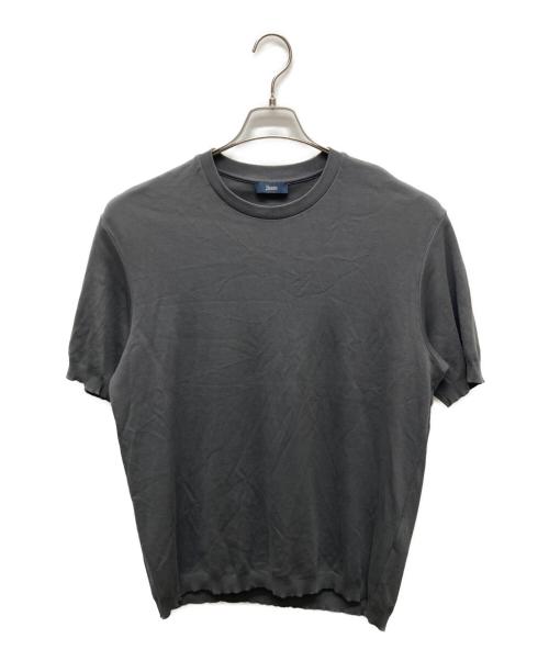 HERNO（ヘルノ）HERNO (ヘルノ) ジャージー ニット エフェクト Tシャツ グレー サイズ:54の古着・服飾アイテム