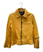 Harufハルフ）の古着「ディアスキンシングルライダースジャケット」｜イエロー