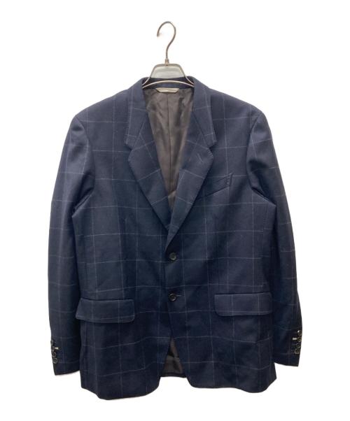 Paul Smith COLLECTION（ポールスミス コレクション）Paul Smith COLLECTION (ポールスミス コレクション) 薔薇ウィンドペンウール2Bジャケット ネイビー サイズ:ＸＬの古着・服飾アイテム