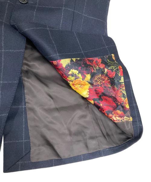 Paul Smith COLLECTION（ポールスミス コレクション）Paul Smith COLLECTION (ポールスミス コレクション) 薔薇ウィンドペンウール2Bジャケット ネイビー サイズ:ＸＬの古着・服飾アイテム