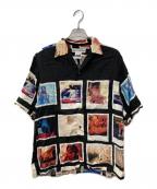 WACKO MARIA×DAVIDE SORRENTIワコマリア×ダヴィデ・ソレンティ）の古着「SS HAWAIIAN SHIR」｜ホワイト×ブラック