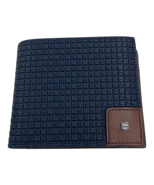 serapian（セラピアン）SERAPIAN (セラピアン) コインポケット付き二つ折り財布 ネイビー 未使用品の古着・服飾アイテム