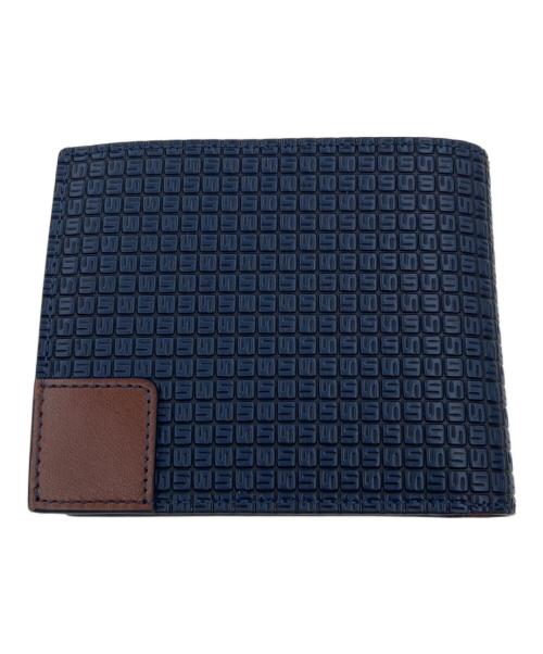 serapian（セラピアン）SERAPIAN (セラピアン) コインポケット付き二つ折り財布 ネイビー 未使用品の古着・服飾アイテム