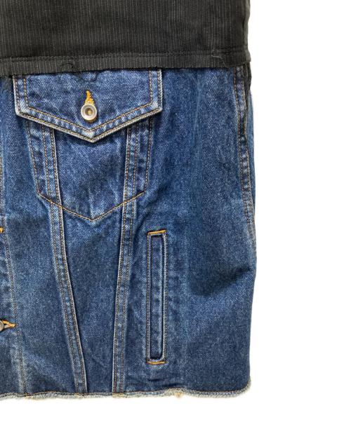 INSCRIRE（アンスクリア）INSCRIRE (アンスクリア) Hybrid Gillet ブラック×インディゴ サイズ:2の古着・服飾アイテム