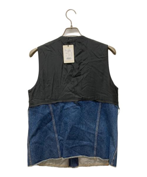 INSCRIRE（アンスクリア）INSCRIRE (アンスクリア) Hybrid Gillet ブラック×インディゴ サイズ:2の古着・服飾アイテム