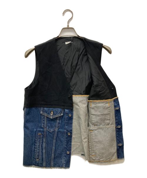 INSCRIRE（アンスクリア）INSCRIRE (アンスクリア) Hybrid Gillet ブラック×インディゴ サイズ:2の古着・服飾アイテム