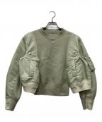 sacaiサカイ）の古着「Nylon Twill x Sponge Sweat Pullover」｜グリーン