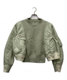 sacai（サカイ）の古着「Nylon Twill x Sponge Sweat Pullover」｜グリーン