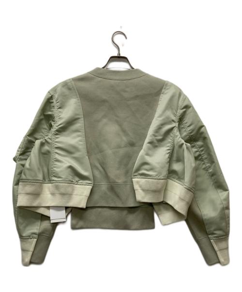 sacai（サカイ）sacai (サカイ) Nylon Twill x Sponge Sweat Pullover グリーン サイズ:2の古着・服飾アイテム