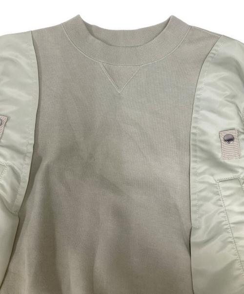 sacai（サカイ）sacai (サカイ) Nylon Twill x Sponge Sweat Pullover グリーン サイズ:2の古着・服飾アイテム