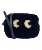 ANYA HINDMARCHアニヤ・ハインドマーチ）の古着「Cross Body Eyes in Shearling」｜ネイビー