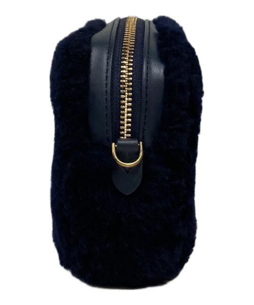 ANYA HINDMARCH（アニヤ・ハインドマーチ）ANYA HINDMARCH (アニヤハインドマーチ) Cross Body Eyes in Shearling ネイビーの古着・服飾アイテム