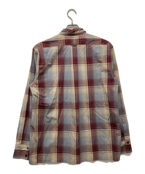 SUGARHILL（シュガーヒル）SUGARHILL (シュガーヒル) OMBRE PLAID PANEL POCKET BLOUSE レッド サイズ:2の古着・服飾アイテム