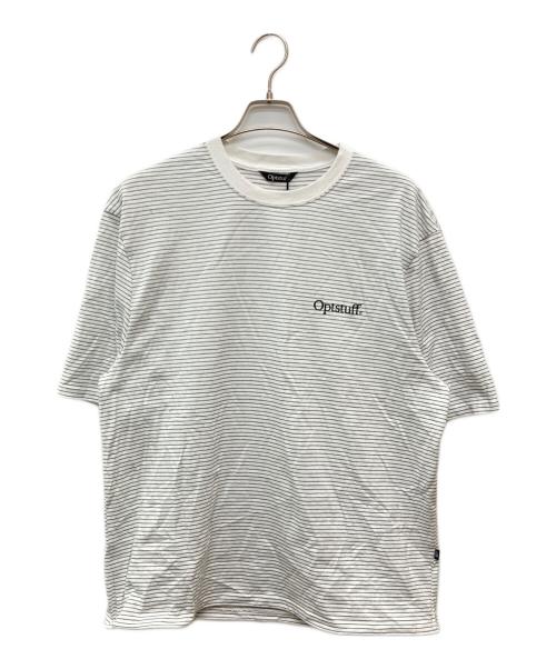 OPTSTUFF（オプトスタフ）OPTSTUFF (オプトスタフ) ボーダーTシャツ/OPT1007B ホワイト×ブラック サイズ:XLの古着・服飾アイテム