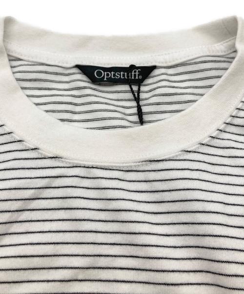 OPTSTUFF（オプトスタフ）OPTSTUFF (オプトスタフ) ボーダーTシャツ/OPT1007B ホワイト×ブラック サイズ:XLの古着・服飾アイテム