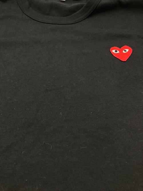 PLAY COMME des GARCONS（プレイコムデギャルソン）PLAY COMME des GARCONS (プレイコムデギャルソン) 刺繍ロゴTシャツ ブラック サイズ:ＸＸＬの古着・服飾アイテム