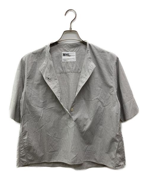 MHL（エムエイチエル）MHL (エムエイチエル) COTTON GRAPH CHECK シャツ グレー サイズ:Sの古着・服飾アイテム