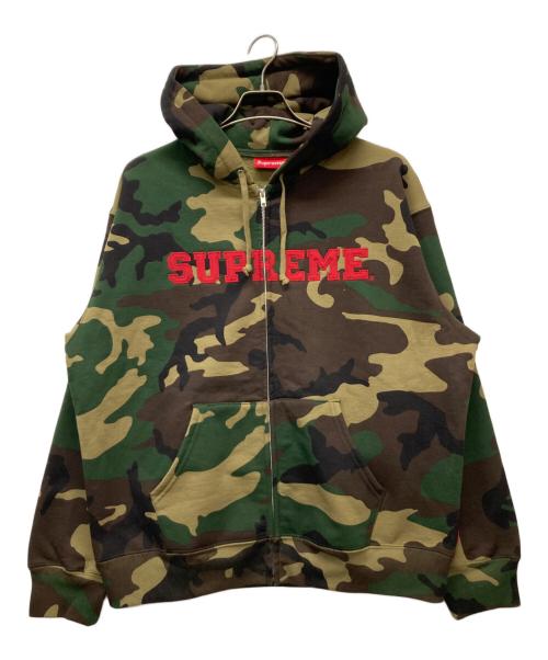 SUPREME（シュプリーム）Supreme (シュプリーム) Collegiate Applique Zip Up Hooded Sweatshirt オリーブ サイズ:LARGEの古着・服飾アイテム