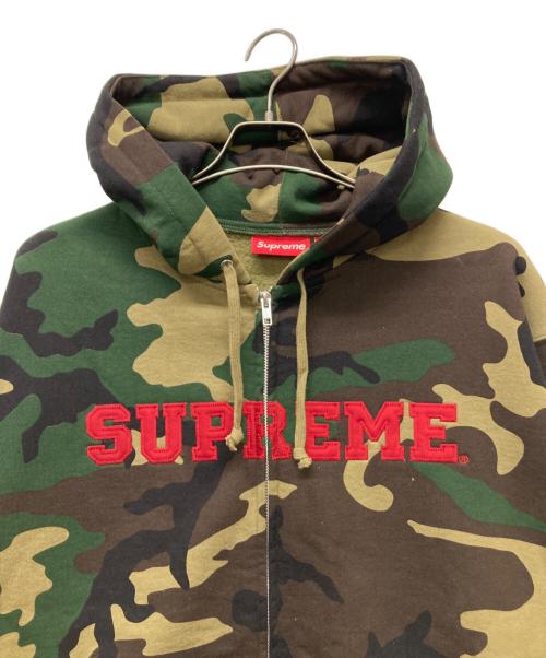 SUPREME（シュプリーム）Supreme (シュプリーム) Collegiate Applique Zip Up Hooded Sweatshirt オリーブ サイズ:LARGEの古着・服飾アイテム