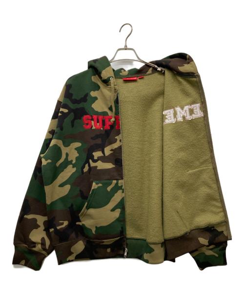 SUPREME（シュプリーム）Supreme (シュプリーム) Collegiate Applique Zip Up Hooded Sweatshirt オリーブ サイズ:LARGEの古着・服飾アイテム