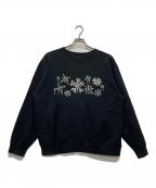 stussyステューシー）の古着「スノークルーネックスウェット」｜ブラック