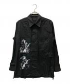 s'yte×marquee clubサイト×マーキークラブ）の古着「1968 100/2 Broad Omnibus Printed Patch Shirt」｜ブラック