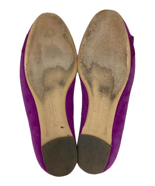 Salvatore Ferragamo（サルヴァトーレ フェラガモ）Salvatore Ferragamo (サルヴァトーレ フェラガモ) スウェードヴァラリボンフラットパンプス パープル サイズ:7Cの古着・服飾アイテム