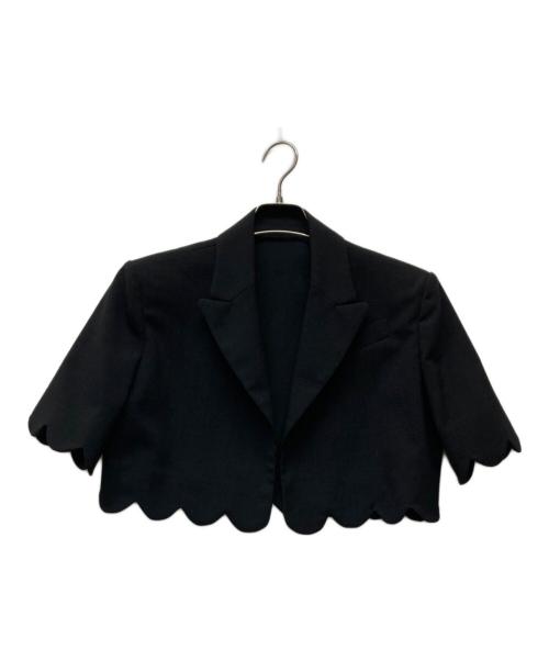 cygne（シーニュ）cygne (シーニュ) スカラップジャケット ブラック サイズ:０の古着・服飾アイテム