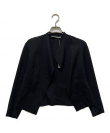 theory luxe（セオリーリュクス）の古着「スキューバ素材 ウォッシャブル ノーカラージャケット」｜ブラック