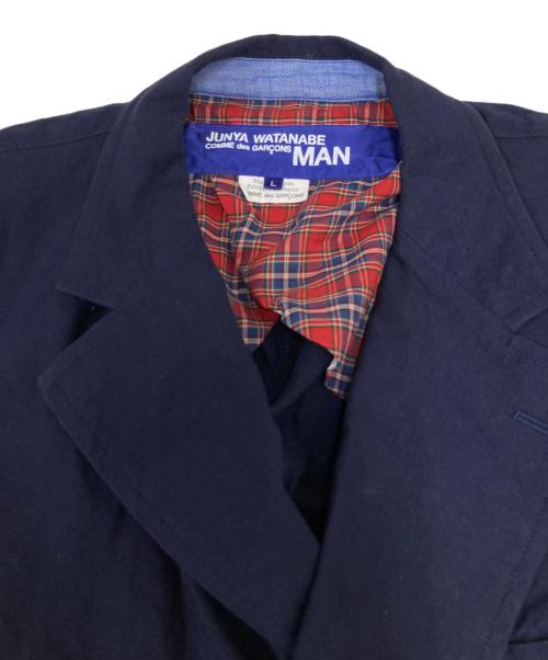 COMME des GARCONS JUNYA WATANABE MAN（コム デ ギャルソン ジュンヤ ワタナベ マン）COMME des GARCONS JUNYA WATANABE MAN (コム デ ギャルソン ジュンヤ ワタナベ マン) コットンジャケット ネイビー サイズ:Lの古着・服飾アイテム
