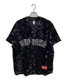 SUPREME（シュプリーム）の古着「Floral Velour Baseball Jersey」｜ブラック