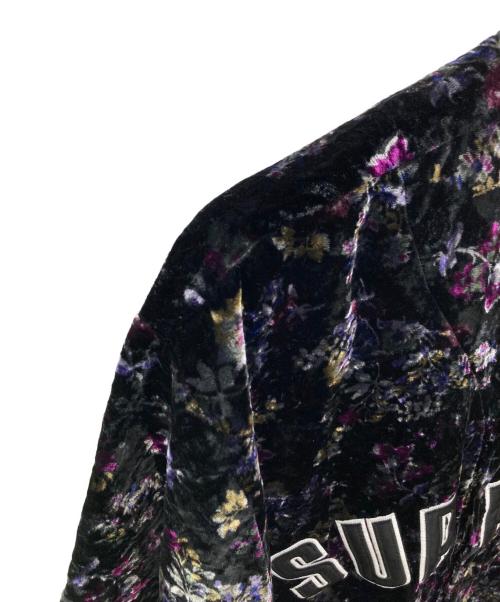 SUPREME（シュプリーム）Supreme (シュプリーム) Floral Velour Baseball Jersey ブラック サイズ:Ｌの古着・服飾アイテム