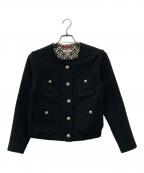 DRESSTERIORドレステリア）の古着「イタリアンツイードコンパクトジャケット」｜ブラック