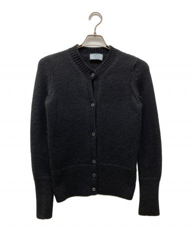 PRADAリブ編みカーディガン 中古・古着通販】PRADA (プラダ) ニットカーディガン ブラック サイズ