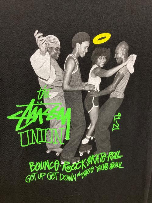 stussy（ステューシー）stussy (ステューシー) UNION (ユニオン) Free Your Soul Tee ブラック サイズ:Ｍの古着・服飾アイテム