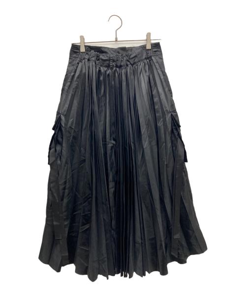 sacai（サカイ）sacai (サカイ) ナイロンツイルバックプリーツスカート ブラック サイズ:2の古着・服飾アイテム