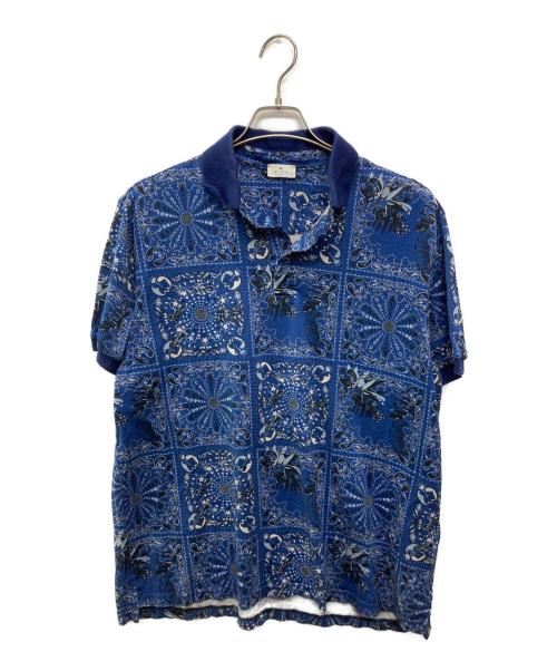 ETRO（エトロ）ETRO (エトロ) 総柄ポロシャツ ネイビー サイズ:XXLの古着・服飾アイテム