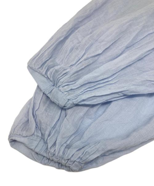 ne quittez pas（ヌキテパ）ne quittez pas (ヌキテパ) COTTON VOILE GATHER DRESS ブルー サイズ:Ｓの古着・服飾アイテム