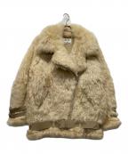 Acne studiosアクネ ストゥディオス）の古着「ファーダブルライダースジャケット」｜ベージュ