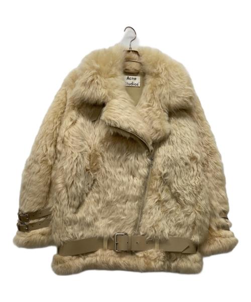 Acne studios（アクネ ストゥディオス）Acne studios (アクネ ストゥディオス) ファーダブルライダースジャケット ベージュ サイズ:36の古着・服飾アイテム