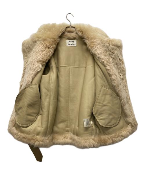 Acne studios（アクネ ストゥディオス）Acne studios (アクネ ストゥディオス) ファーダブルライダースジャケット ベージュ サイズ:36の古着・服飾アイテム