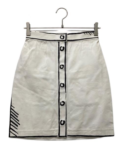 FENDI（フェンディ）FENDI (フェンディ) Joshua Vides (ジョシュアヴィーダス) Aラインショートスカート ホワイト サイズ:38の古着・服飾アイテム