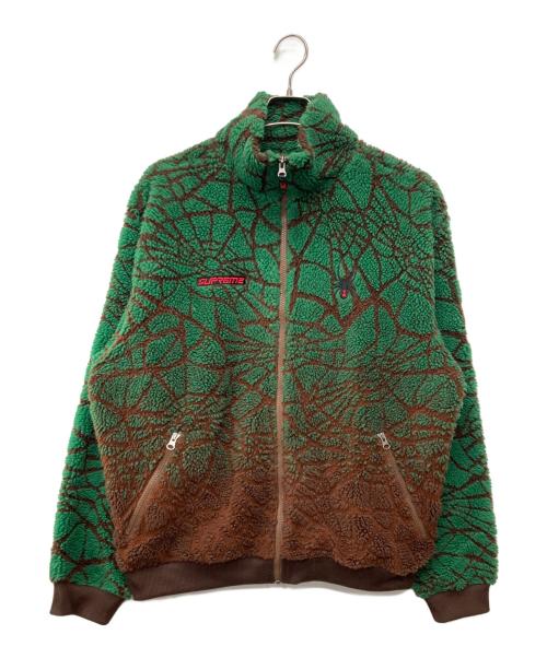 SUPREME（シュプリーム）Supreme (シュプリーム) SPYDER (スパイダー) 22AW  Web Polar Fleece Jacket ブラウン×グリーン サイズ:Lの古着・服飾アイテム