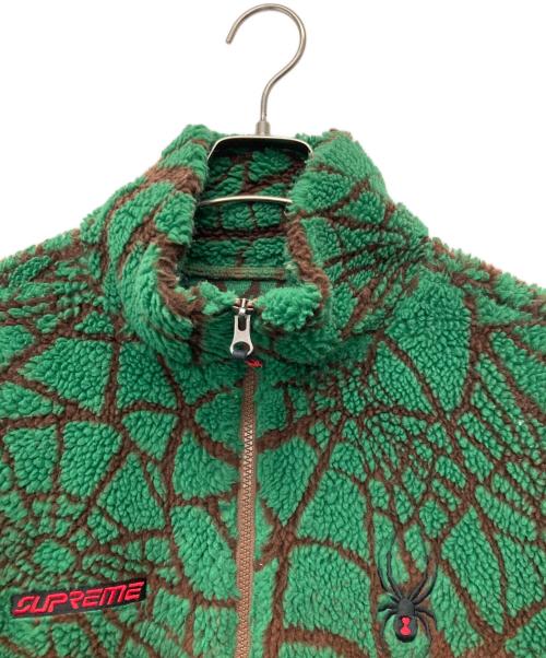 SUPREME（シュプリーム）Supreme (シュプリーム) SPYDER (スパイダー) 22AW  Web Polar Fleece Jacket ブラウン×グリーン サイズ:Lの古着・服飾アイテム